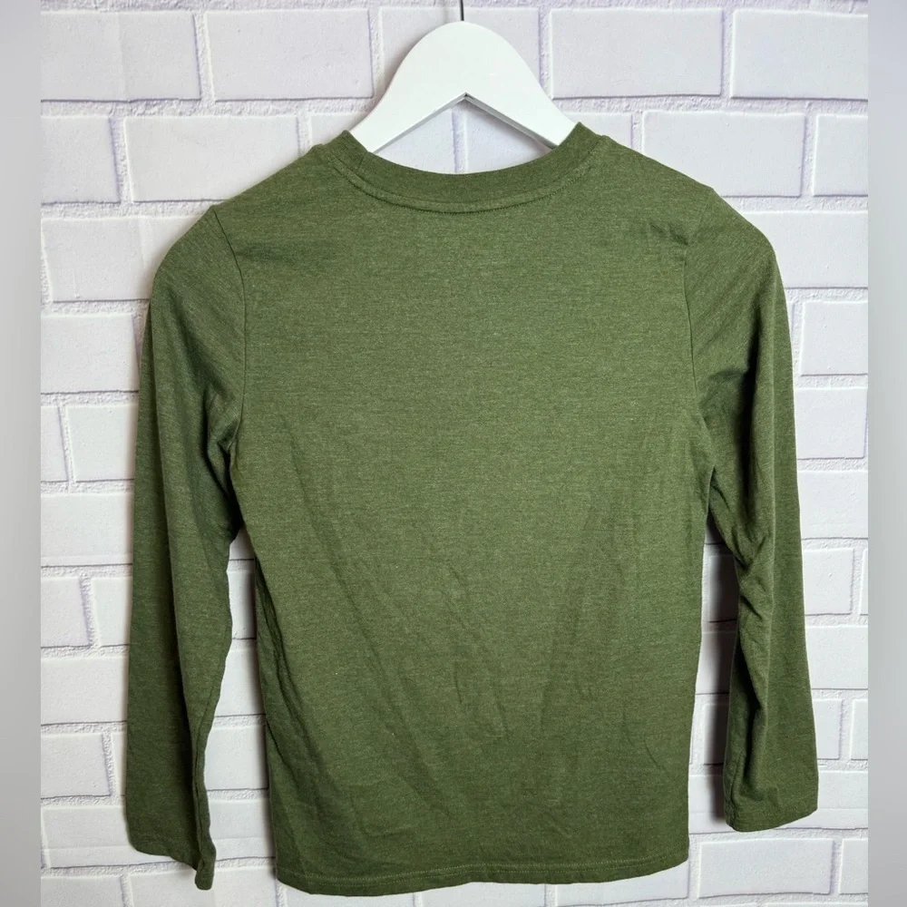 Cat & Jack Green 'Happy & Thankful' Long Sleeve Tee Thanksgiving/size M